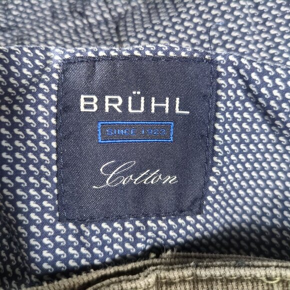 Bruhl Mens Pants 34x30 Brown Textured Cotton Stretch Chino Cotton Classic - Picture 10 of 12